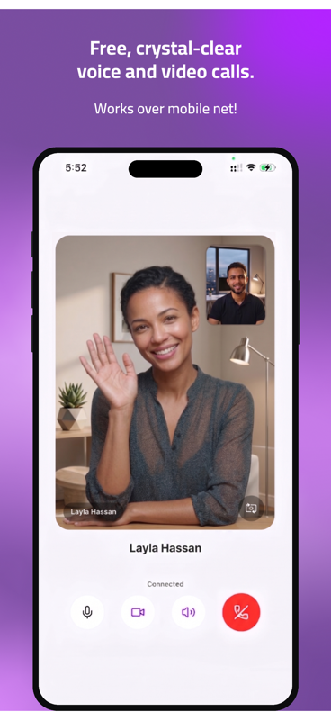 Ramses voice and video call screen