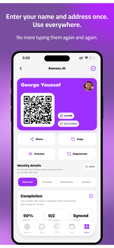 Ramses ID screen